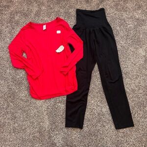 XL Women’s Maternity Top and Black Pants